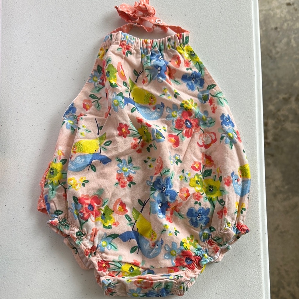 Floral Kids Romper - Pink and Blue